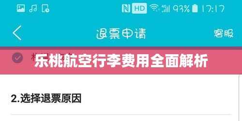 乐桃航空行李费用全面解析